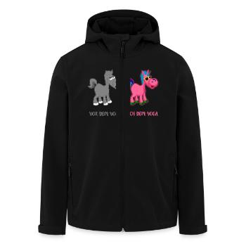 Vor dem Yoga/nach dem Yoga Geschenk - Recycelte Männer Softshell-Jacke von Stanley/Stella - Schwarz - Vorne - AI Model Male 185 light (185cm)