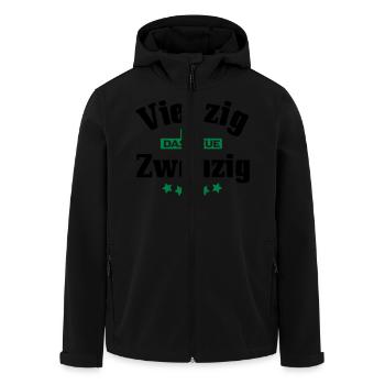 40 ist das neue 20 - Recycelte Männer Softshell-Jacke von Stanley/Stella - Schwarz - Vorne - AI Model Male 185 light (185cm)