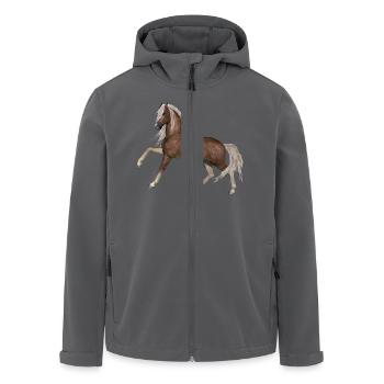 horse - Men’s Recycled Softshell Jacket by Stanley/Stella - black - Front - AI Model Male 185 light (185cm)