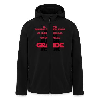 super grande soeur la seule - Veste softshell homme en polyester recyclé Stanley/Stella - noir - Devant - AI Model Male 185 light (185cm)