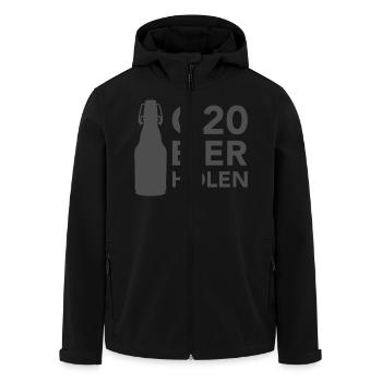 G20 Bier holen 1 - Recycelte Männer Softshell-Jacke von Stanley/Stella - Schwarz - Vorne - AI Model Male 185 light (185cm)