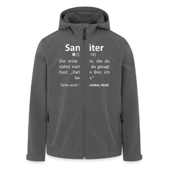 Rettungssanitäter Sanitäter Lebensretter Bier - Recycelte Männer Softshell-Jacke von Stanley/Stella - Schwarz - Vorne - AI Model Male 185 light (185cm)