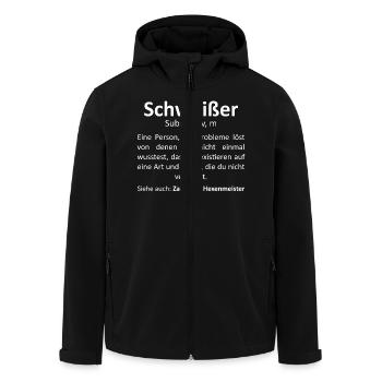 Schweißer schweißen Schlosser Metall Wörterbuch - Recycelte Männer Softshell-Jacke von Stanley/Stella - Schwarz - Vorne - AI Model Male 185 light (185cm)
