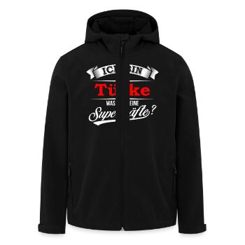 Türke Türkin Türkei Türkiye Turkey Superkräfte - Recycelte Männer Softshell-Jacke von Stanley/Stella - Schwarz - Vorne - AI Model Male 185 light (185cm)