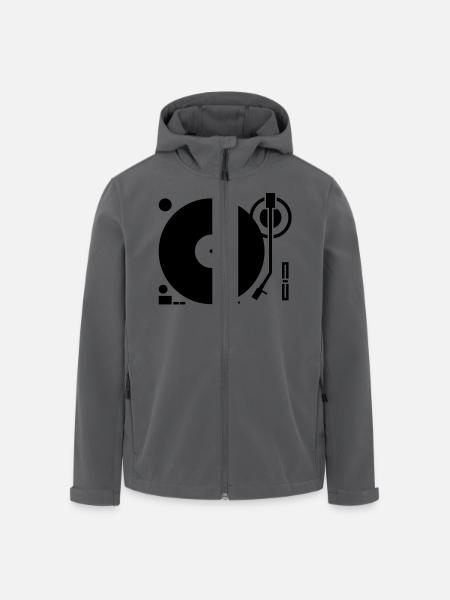 DJ Plattenspieler Turntable Schallplatte Tonarm - Recycelte Männer Softshell-Jacke von Stanley/Stella - Schwarz