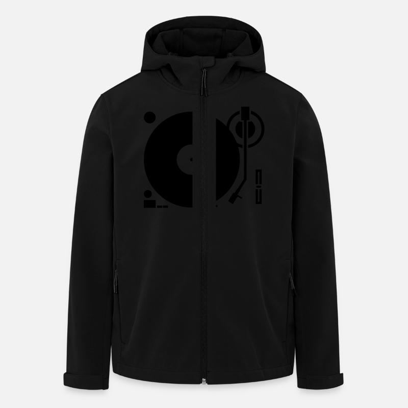DJ Turntables Turntable Tonearm Record - Men’s Recycled Softshell Jacket by Stanley/Stella - black