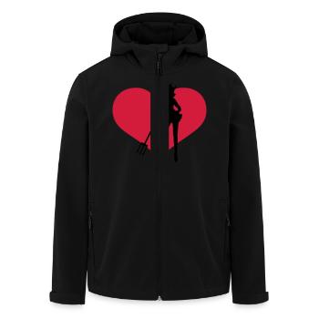Devil - Men’s Recycled Softshell Jacket by Stanley/Stella - black - Front - AI Model Male 185 light (185cm)