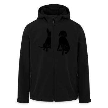 honden - Men’s Recycled Softshell Jacket by Stanley/Stella - black - Front - AI Model Male 185 light (185cm)