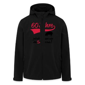 geburtstag_60 - Recycelte Männer Softshell-Jacke von Stanley/Stella - Schwarz - Vorne - AI Model Male 185 light (185cm)