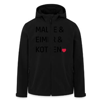 Mallorca Gruppen Sprüche Malle & Eimer & kotzen - Recycelte Männer Softshell-Jacke von Stanley/Stella - Schwarz - Vorne - AI Model Male 185 light (185cm)