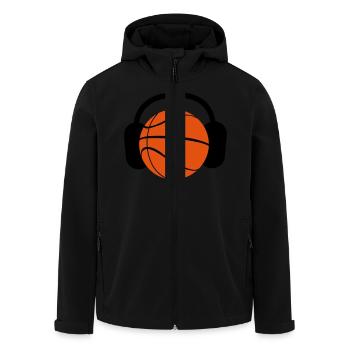BASKETBALL mit Kopfhörern Musik zu hören - Recycelte Männer Softshell-Jacke von Stanley/Stella - Schwarz - Vorne - AI Model Male 185 light (185cm)