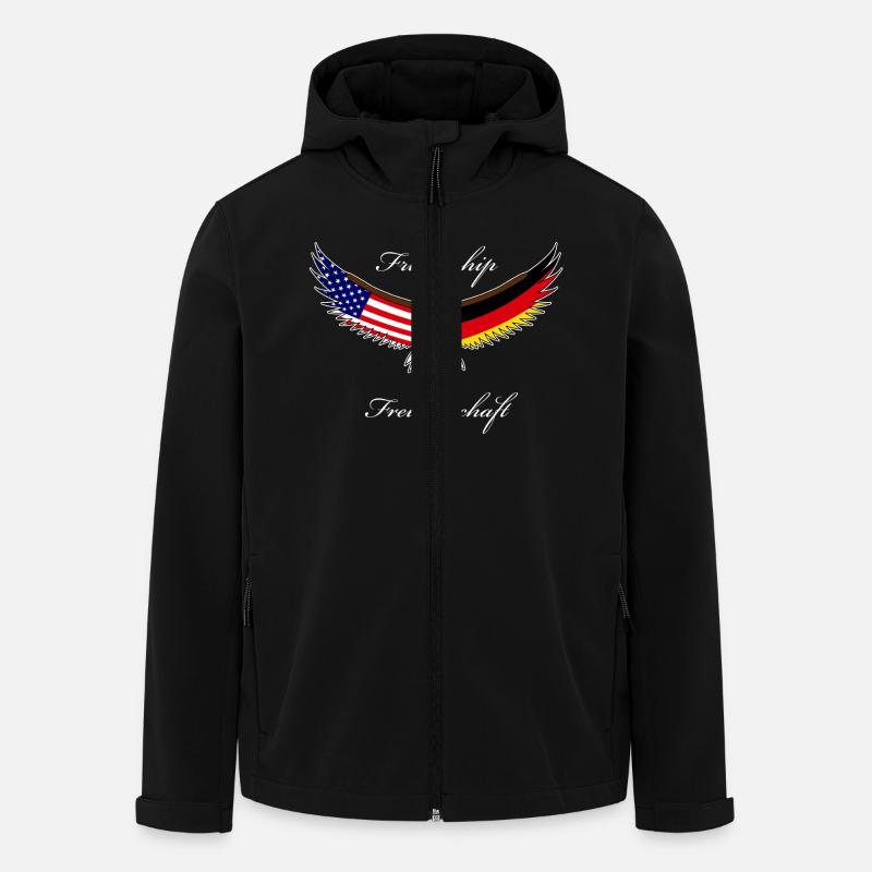 Deutsch amerikanische Freundschaft - Recycelte Männer Softshell-Jacke von Stanley/Stella - Schwarz