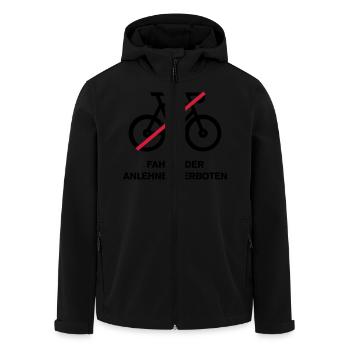 Fahrräder anlehnen verboten - Recycelte Männer Softshell-Jacke von Stanley/Stella - Schwarz - Vorne - AI Model Male 185 light (185cm)