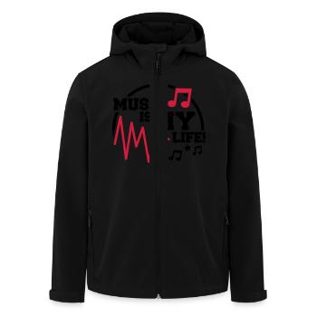 music_is_my_life_design_fa2 - Veste softshell homme en polyester recyclé Stanley/Stella - noir - Devant - AI Model Male 185 light (185cm)