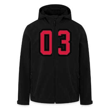 03 sports jersey football number - Recycelte Männer Softshell-Jacke von Stanley/Stella - Schwarz - Vorne - AI Model Male 185 light (185cm)