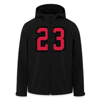 23 sports jersey football number - Men’s Recycled Softshell Jacket by Stanley/Stella - black - Front - AI Model Male 185 light (185cm)