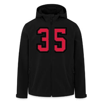35 sports jersey football number - Men’s Recycled Softshell Jacket by Stanley/Stella - black - Front - AI Model Male 185 light (185cm)