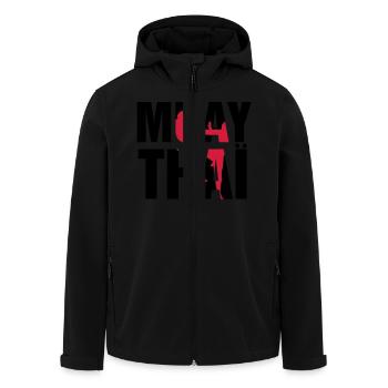 Muay Thaï ! - Veste softshell homme en polyester recyclé Stanley/Stella - noir - Devant - AI Model Male 185 light (185cm)