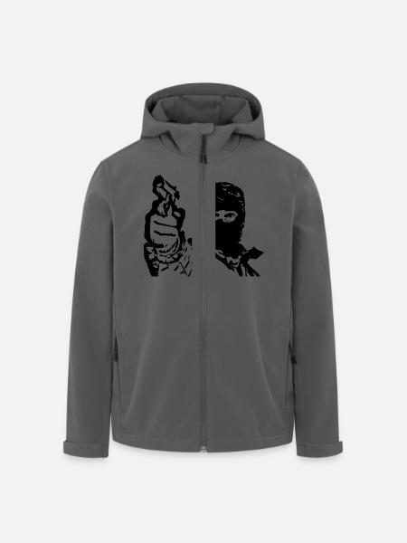 homme cagoule - Veste softshell homme en polyester recyclé Stanley/Stella - noir