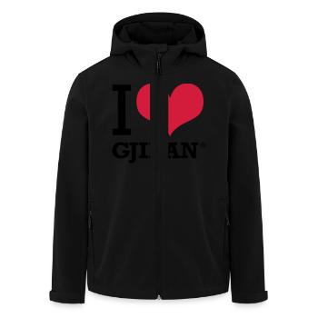 I LOVE GJILAN - Recycelte Männer Softshell-Jacke von Stanley/Stella - Schwarz - Vorne - AI Model Male 185 light (185cm)