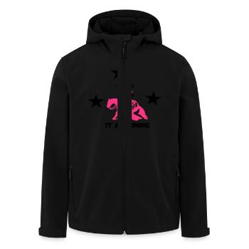Reining Westernreiter Sliding Stop - Recycelte Männer Softshell-Jacke von Stanley/Stella - Schwarz - Vorne - AI Model Male 185 light (185cm)