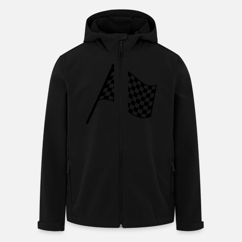 ziel_flagge_f1 - Veste softshell homme en polyester recyclé Stanley/Stella - noir