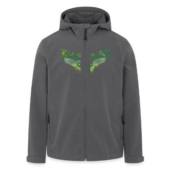 Love Life / Stay Vegan [green] - Men’s Recycled Softshell Jacket by Stanley/Stella - black - Front - AI Model Male 185 light (185cm)