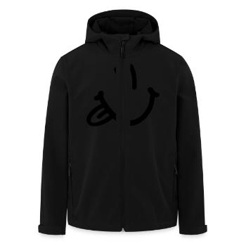 smile_face_f1 - Men’s Recycled Softshell Jacket by Stanley/Stella - black - Front - AI Model Male 185 light (185cm)