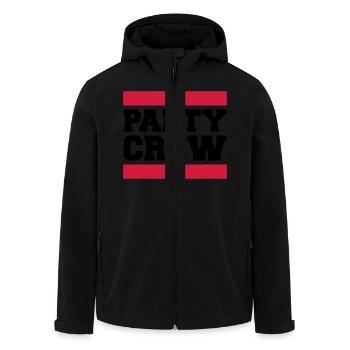 Party Crew Design - Men’s Recycled Softshell Jacket by Stanley/Stella - black - Front - AI Model Male 185 light (185cm)