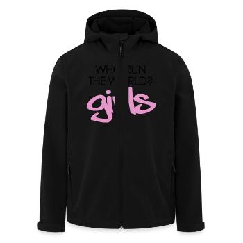Who run the world? girls - Men’s Recycled Softshell Jacket by Stanley/Stella - black - Front - AI Model Male 185 light (185cm)