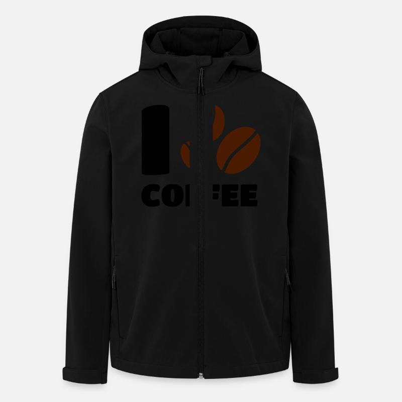 I love Coffee - Recycelte Männer Softshell-Jacke von Stanley/Stella - Schwarz