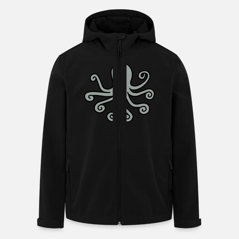 Krake - Recycelte Männer Softshell-Jacke von Stanley/Stella - Schwarz