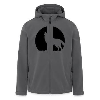 Howling Wolf At Full Moon (1C) - Men’s Recycled Softshell Jacket by Stanley/Stella - black - Front - AI Model Male 185 light (185cm)