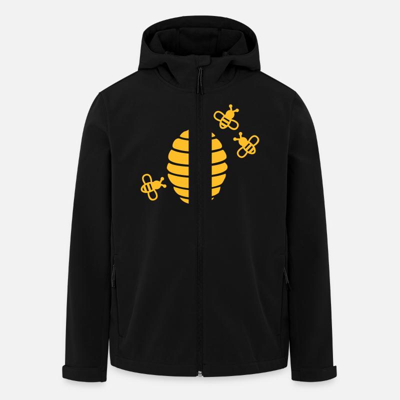 Bienen - Recycelte Männer Softshell-Jacke von Stanley/Stella - Schwarz