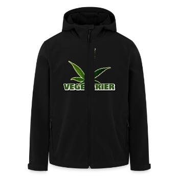 vegetarier v2 - Recycelte Männer Softshell-Jacke von Stanley/Stella - Schwarz - Vorne - AI Model Male 185 light (185cm)