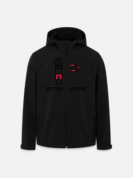 Strichmännchen Rettungsschwimmer - V2 - Recycelte Männer Softshell-Jacke von Stanley/Stella - Schwarz