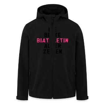 Biathlon Biathletin Biathlonsportler Biathleten - Recycelte Männer Softshell-Jacke von Stanley/Stella - Schwarz - Vorne - AI Model Male 185 light (185cm)