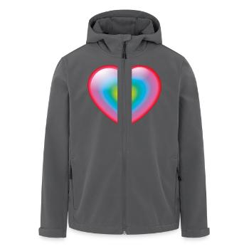 Smiley Rainbow Heart - Recycelte Männer Softshell-Jacke von Stanley/Stella - Schwarz - Vorne - AI Model Male 185 light (185cm)