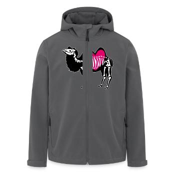 Kamel Skelett mit Herz - Recycelte Männer Softshell-Jacke von Stanley/Stella - Schwarz - Vorne - AI Model Male 185 light (185cm)