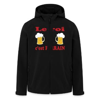 Le roi de l'apero c'est parrain - Recycelte Männer Softshell-Jacke von Stanley/Stella - Schwarz - Vorne - AI Model Male 185 light (185cm)