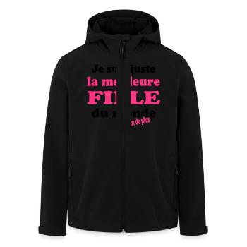 Je suis juste la meilleure fille du monde - Men’s Recycled Softshell Jacket by Stanley/Stella - black - Front - AI Model Male 185 light (185cm)