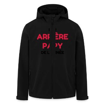 Arrière Papy / Grand Père / Bébé / Naissance - Men’s Recycled Softshell Jacket by Stanley/Stella - black - Front - AI Model Male 185 light (185cm)
