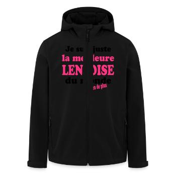 Je suis juste la meilleure lensoise du monde - Veste softshell homme en polyester recyclé Stanley/Stella - noir - Devant - AI Model Male 185 light (185cm)