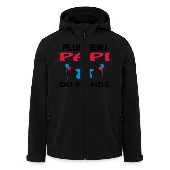 Plus beau papi du monde - Veste softshell homme en polyester recyclé Stanley/Stella - noir - Devant - AI Model Male 185 light (185cm)