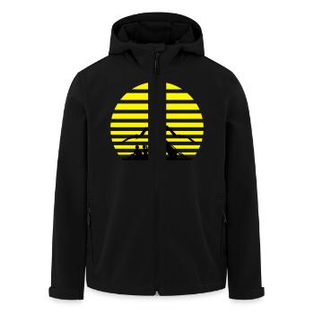 Freitzeit - Zelten und Berge - Recycelte Männer Softshell-Jacke von Stanley/Stella - Schwarz - Vorne - AI Model Male 185 light (185cm)