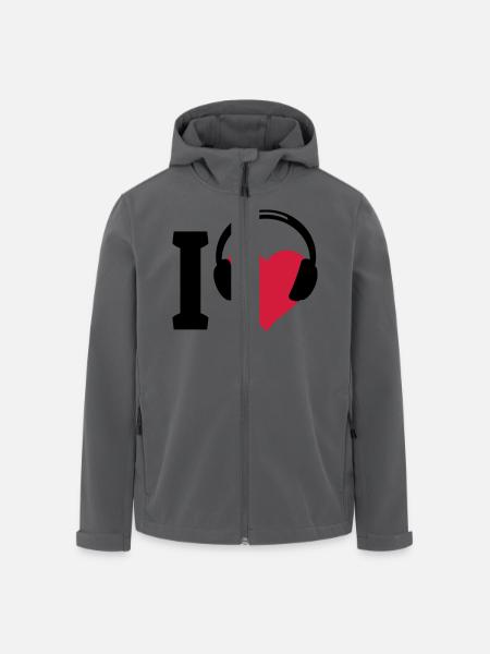 I love Music - Men’s Recycled Softshell Jacket by Stanley/Stella - black