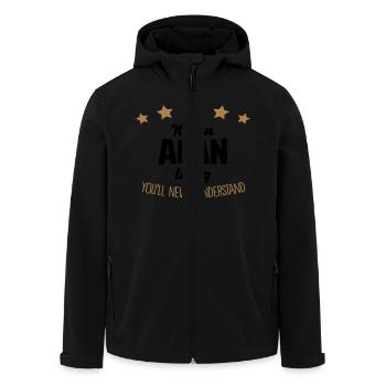 It's an alan name thing stars never under - Men’s Recycled Softshell Jacket by Stanley/Stella - black - Front - AI Model Male 185 light (185cm)