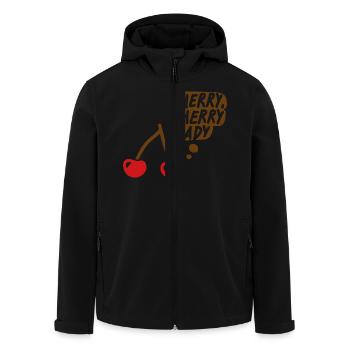 Cherry, cherry lady - Recycelte Männer Softshell-Jacke von Stanley/Stella - Schwarz - Vorne - AI Model Male 185 light (185cm)