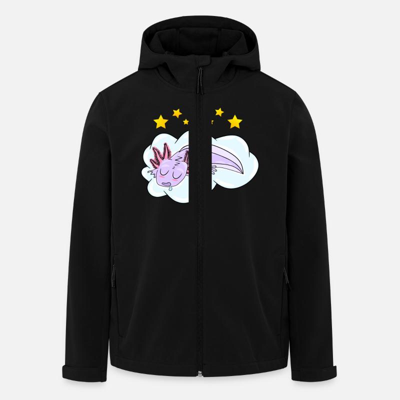 Sleeping Oxolotl - Men’s Recycled Softshell Jacket by Stanley/Stella - black