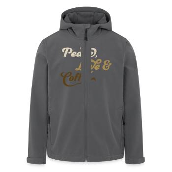 Café - Veste softshell homme en polyester recyclé Stanley/Stella - noir - Devant - AI Model Male 185 light (185cm)